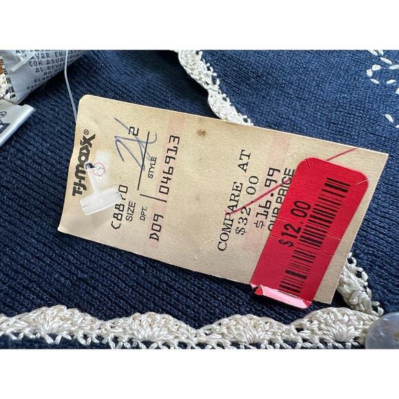 Vintage NWT Capacity Woman Short Sleeve Embroidered Cardigan Sweater Cottagecore - Picture 8 of 10